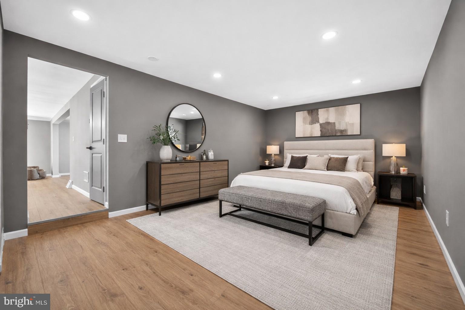 299 Kent Road Warminster, PA 18974 - Photo 14 of 33 Modern serenity in a stylish bedroom.