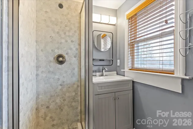 a bathroom with a sink a toilet and a shower
