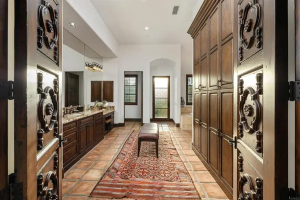 a living room with furniture