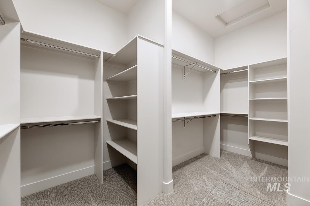 13265 North Spring Creek Way Boise, ID 83714 - Photo 14 of 35 Walk in closet featuring attic access and light carpet