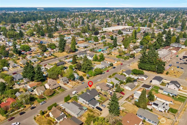 an aerial view of multiple house