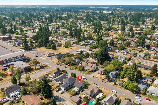 an aerial view of multiple house