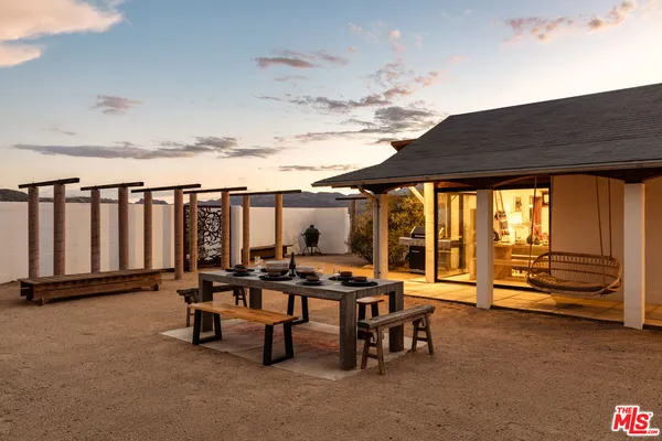 a outdoor living space with furniture