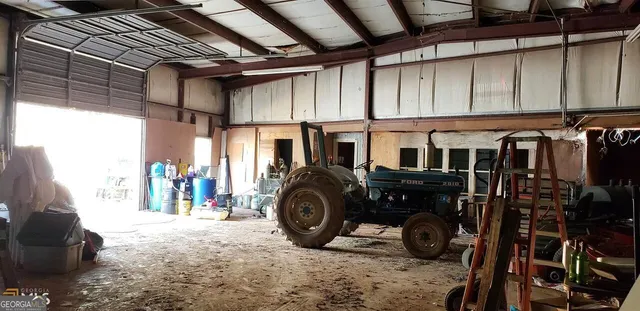 a view of a road with a yard