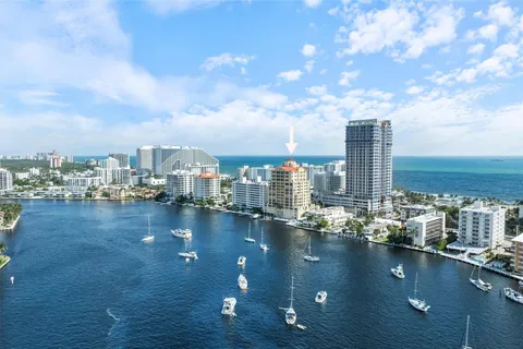 a view of water with city view