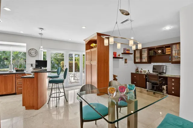 a living room with furniture