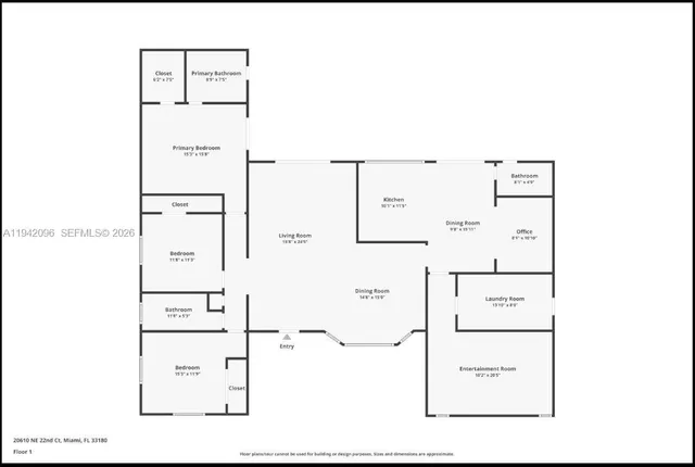 $1,238,000 | 20610 Northeast 22nd Court, Miami, FL 33180