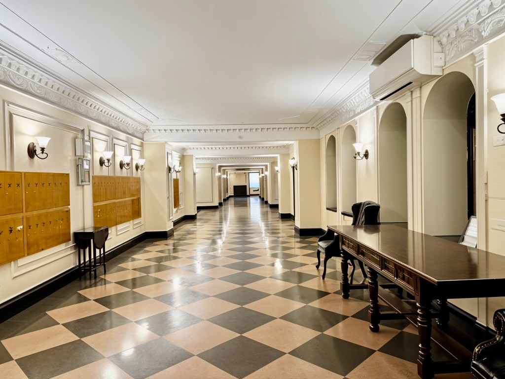 425 Riverside Drive, Unit 6J Manhattan, NY 10025 - Photo 10 of 17 a dining hall with a large window and furniture