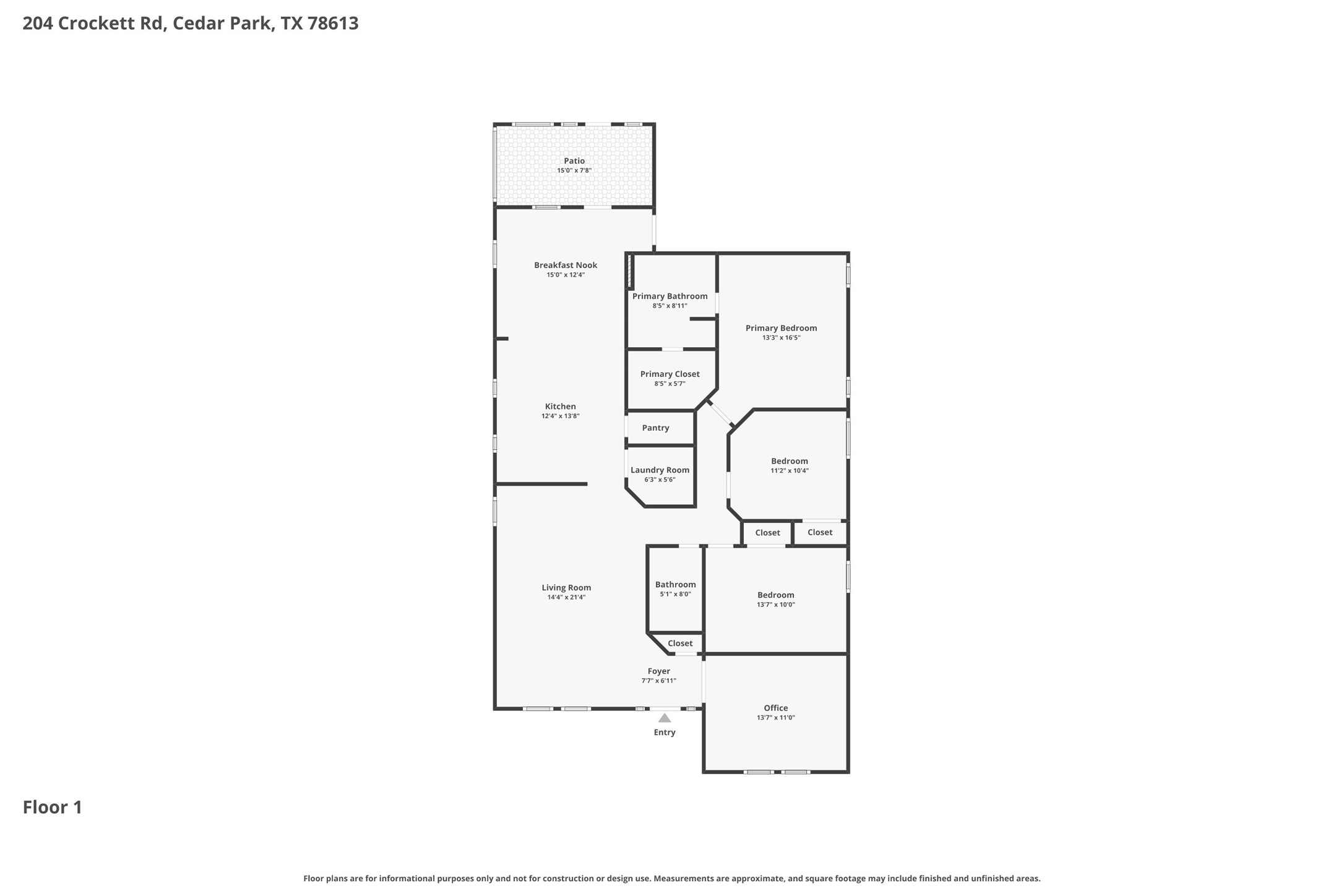 204 Crockett Road Cedar Park, TX 78613 - Photo 37 of 37 Floor Plan of Home