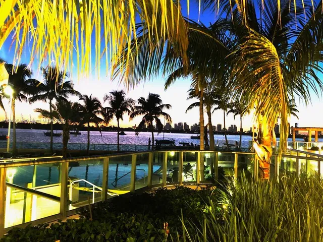 a view of swimming pool with a garden