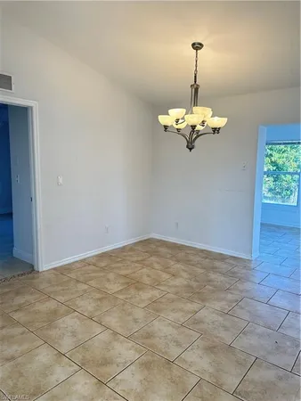 a view of a chandelier in a room