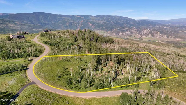 a view of a swimming pool with a yard and mountain view