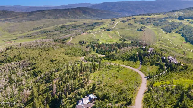 a view of a swimming pool with a mountain