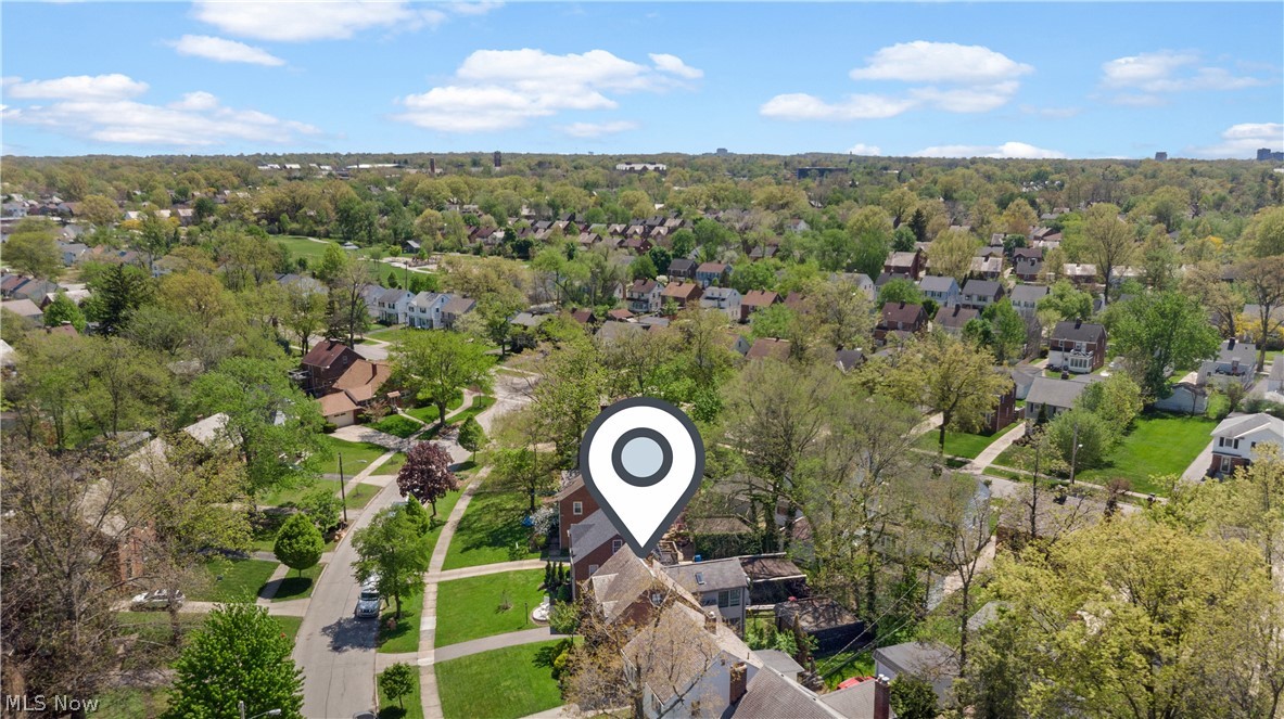 3806 Westwood Road University Heights, OH 44118 - Photo 33 of 41 Aerial perspective showing how close the home is to Walter Stinson Park,, a cultural hub and gathering place within University Heights.