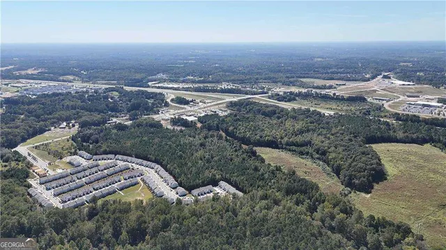 an aerial view of a city