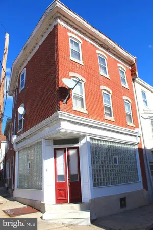 a front view of a building