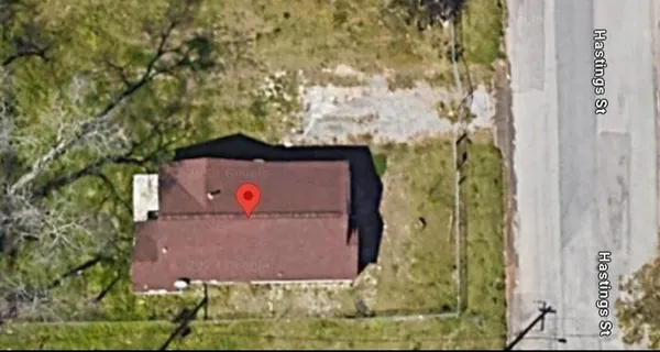 a view of a wooden door