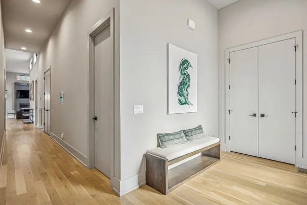 a view of kitchen and living room