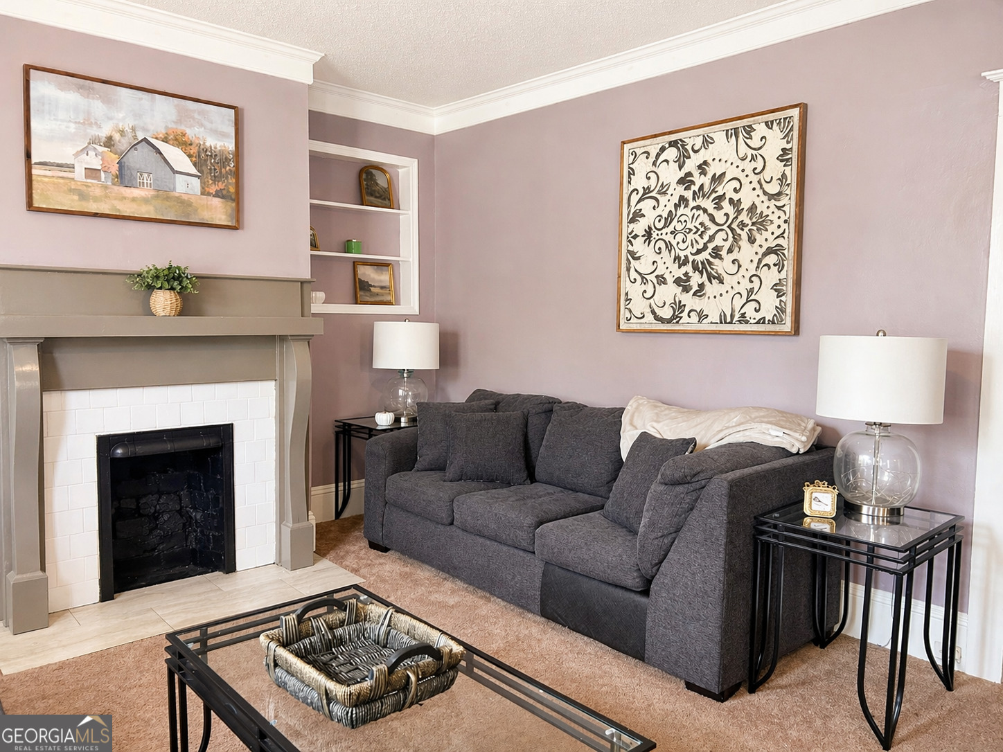 517 North Masonic Street Millen, GA 30442 - Photo 7 of 40 a living room with furniture a rug and a fireplace