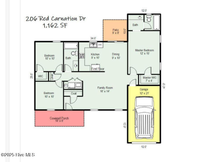 206 Red Carnation Drive Holly Ridge, NC 28445 - Photo 31 of 31 floor plan