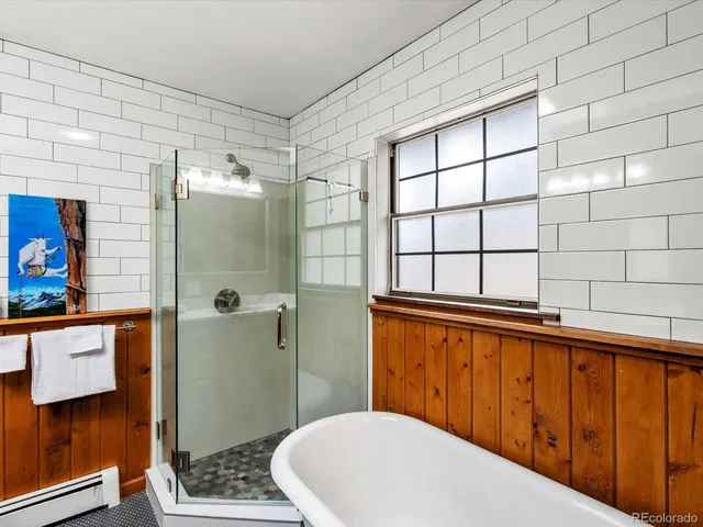 a bathroom with a sink and a shower