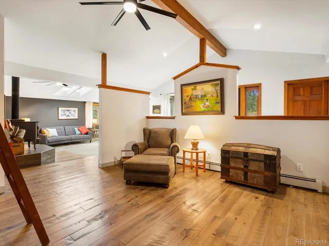 a living room with furniture