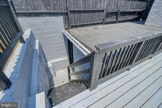 a view of a wooden deck