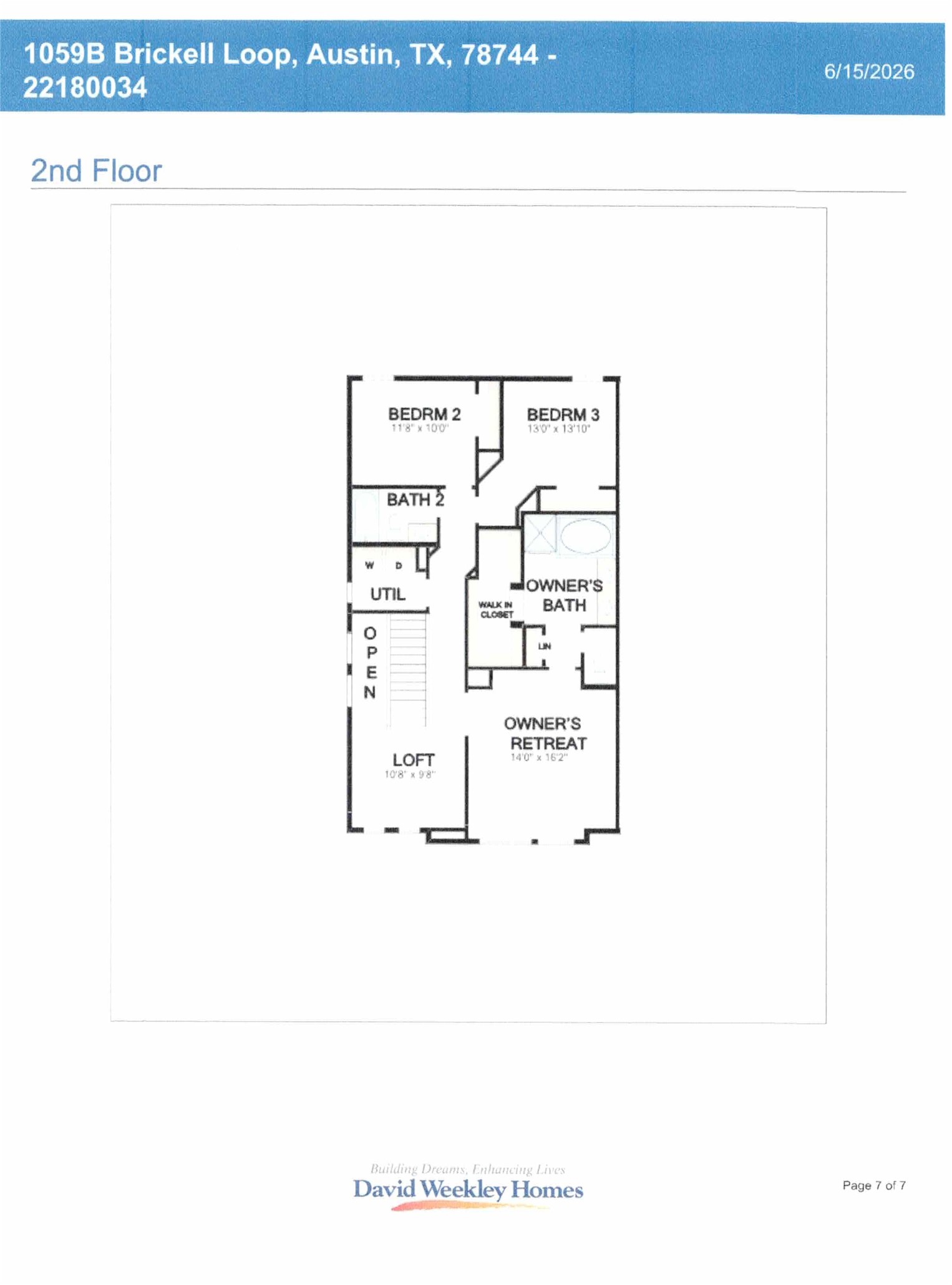 1059 B Brickell Loop Austin, TX 78744 - Photo 13 of 13 Floor Plan - 2nd Floor