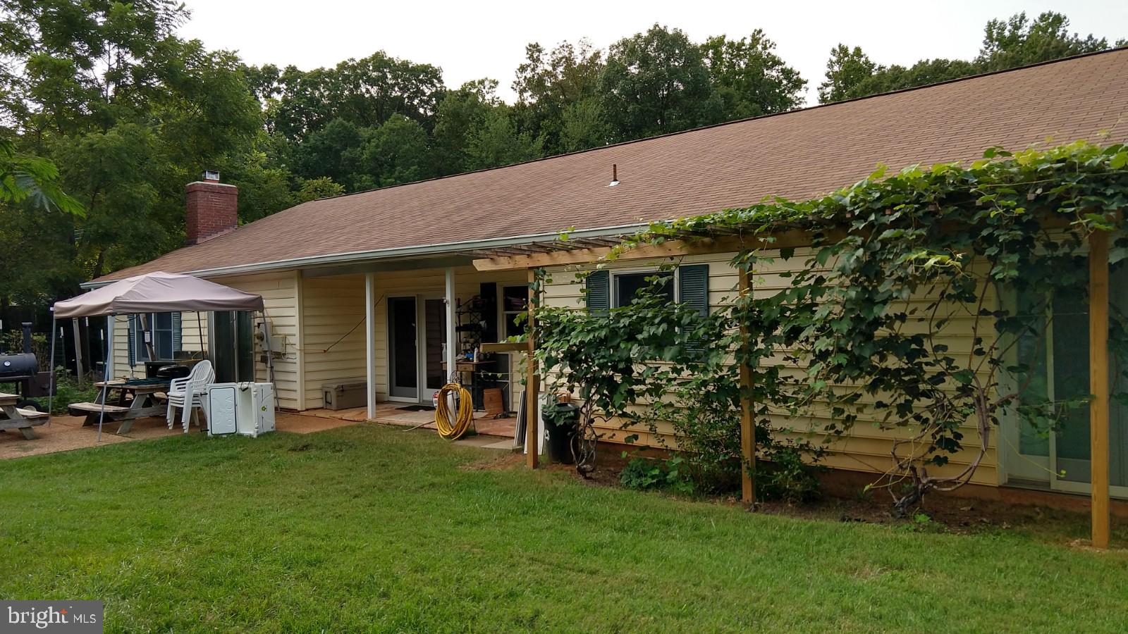 5582 Quiet Brook Road Fairfax, VA 22030 - Photo 11 of 31 View of back of the house, grapevines, and patio.