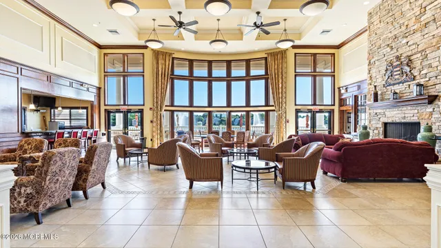 a living room with furniture