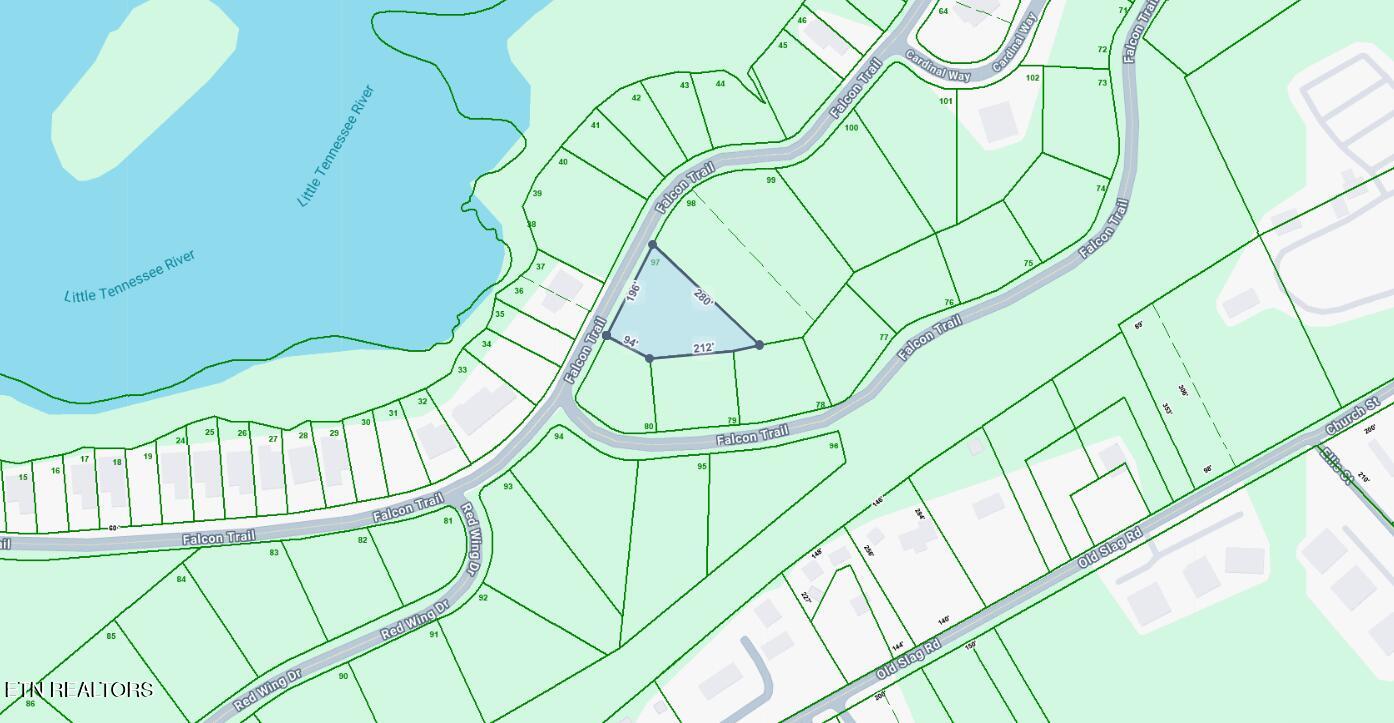 L97 Falcon Trail Vonore, TN 37885 - Photo 8 of 8 Ariel Lot Map