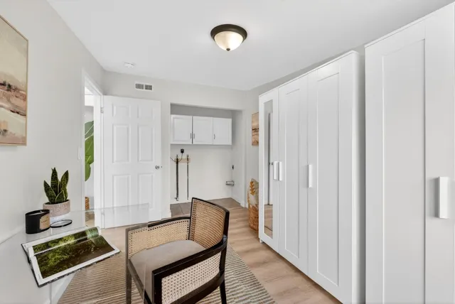 a living room with furniture