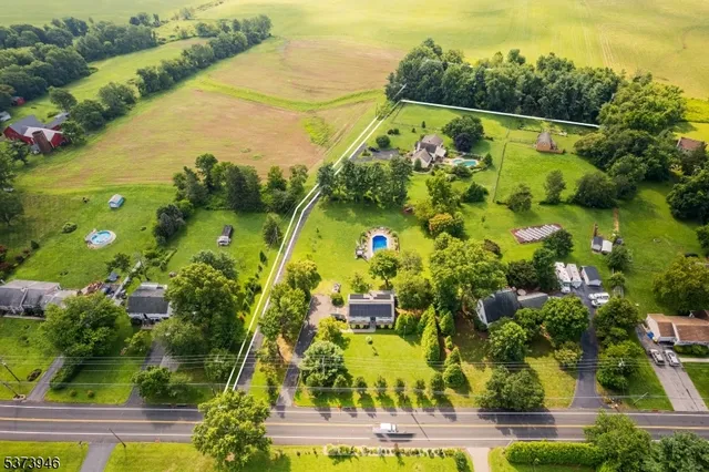 an aerial view of swimming pool