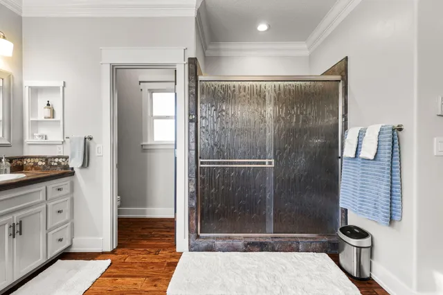 a bath tub sitting next to a window