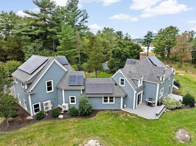 an aerial view of a house