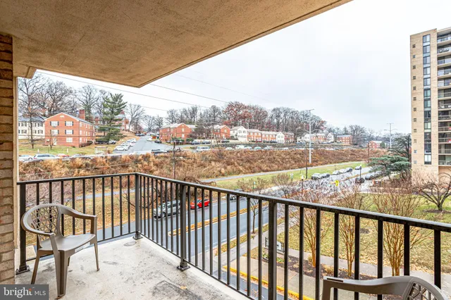 a view of city from a balcony