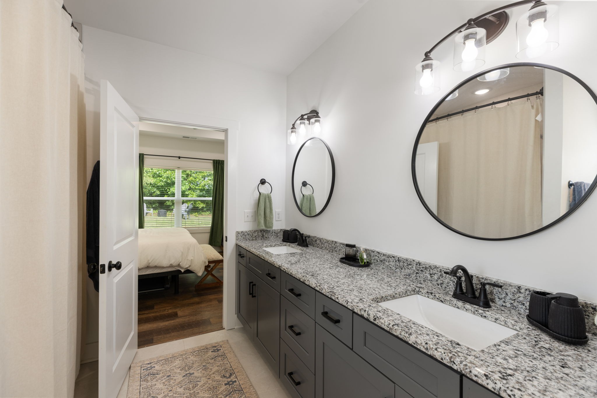 1578 Angus Way Greenbrier, TN 37073 - Photo 34 of 45 a bathroom with a granite countertop double vanity sink and a mirror