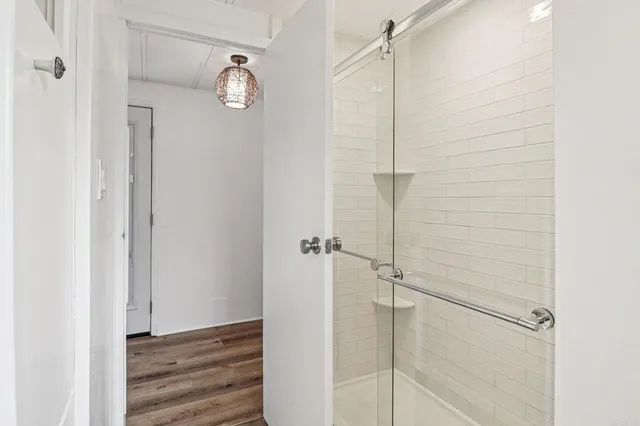 a bathroom with a shower
