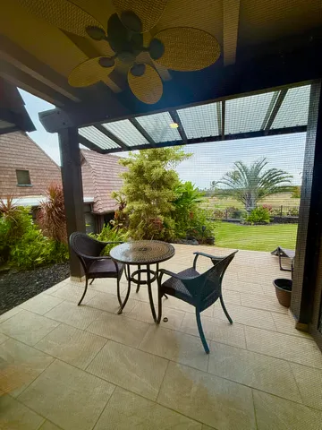 a outdoor view with a sitting space