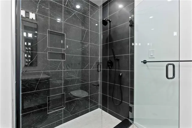 a bathroom with a shower