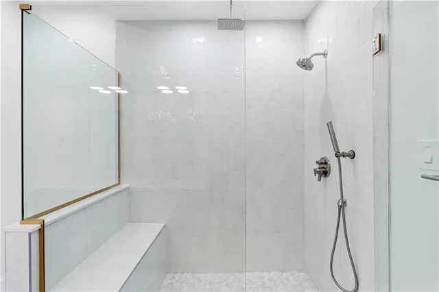 a bathroom with a shower