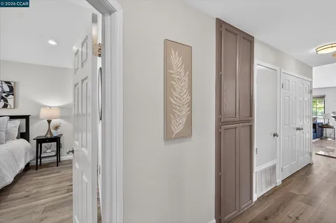 a view of a bathroom from the hallway