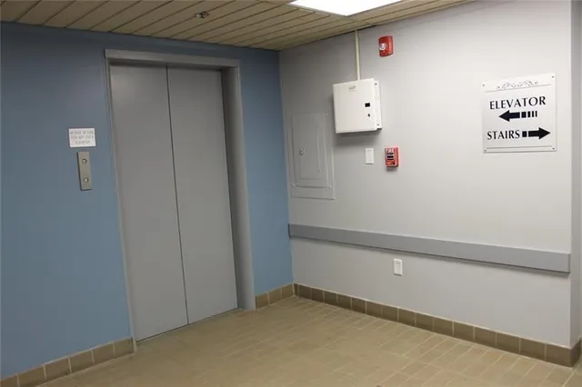 a view of hallway with stairs