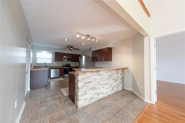 a view of a kitchen view