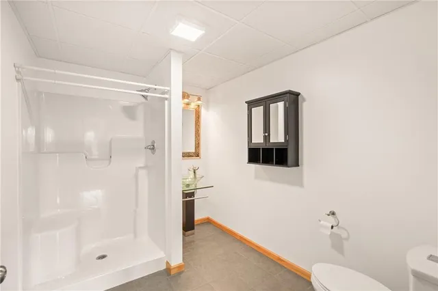 a bathroom with a shower