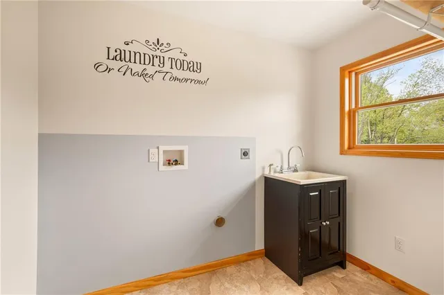 a view of kitchen with windows