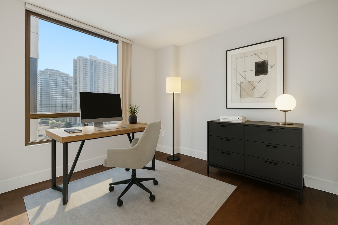 300 Bowie Street, Unit 1101 Austin, TX 78703 - Photo 19 of 40 a view of a workspace with furniture