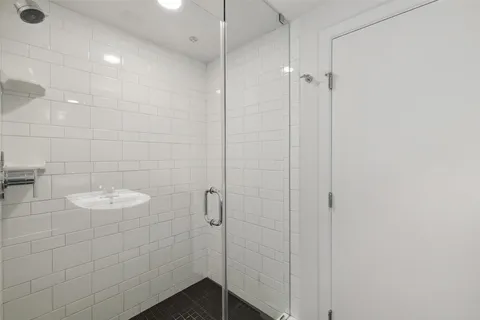 a bathroom with a shower