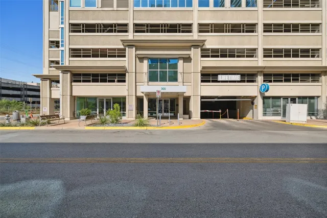 front view of an buildings with a street