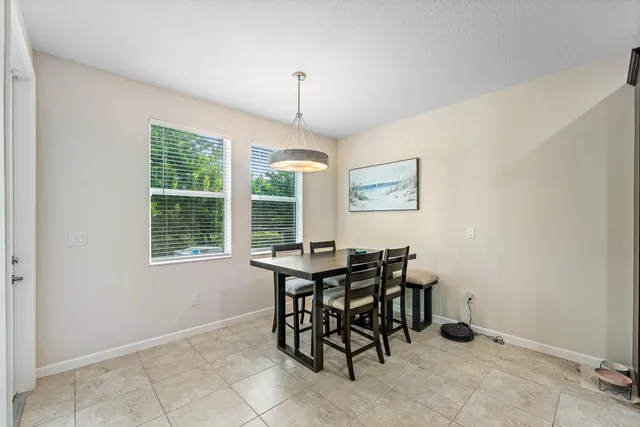 a table and chairs in a room